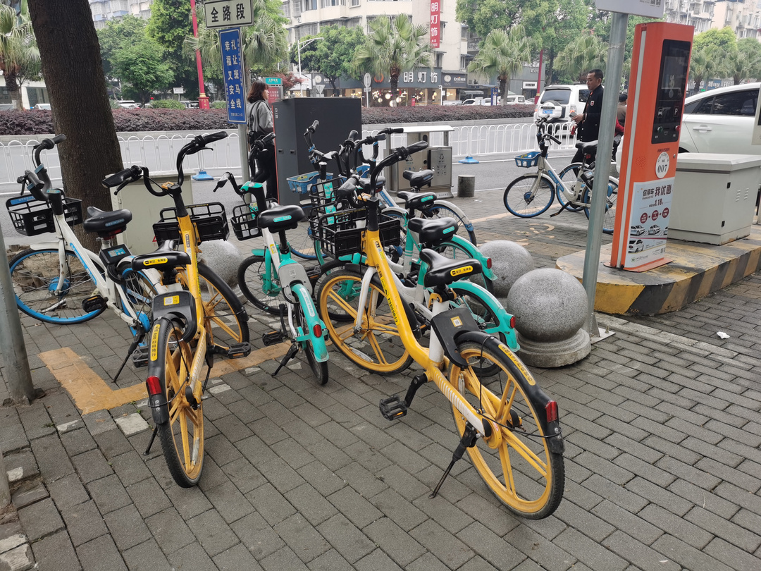 金鑫東街二段，共享單車未停放在規(guī)定區(qū)域。.jpg